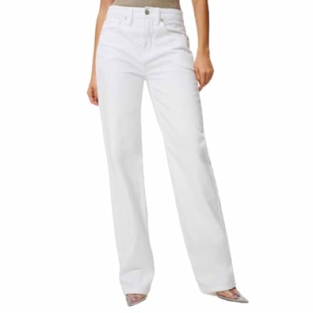 GOOD AMERICAN Good 90s Straight Leg - White